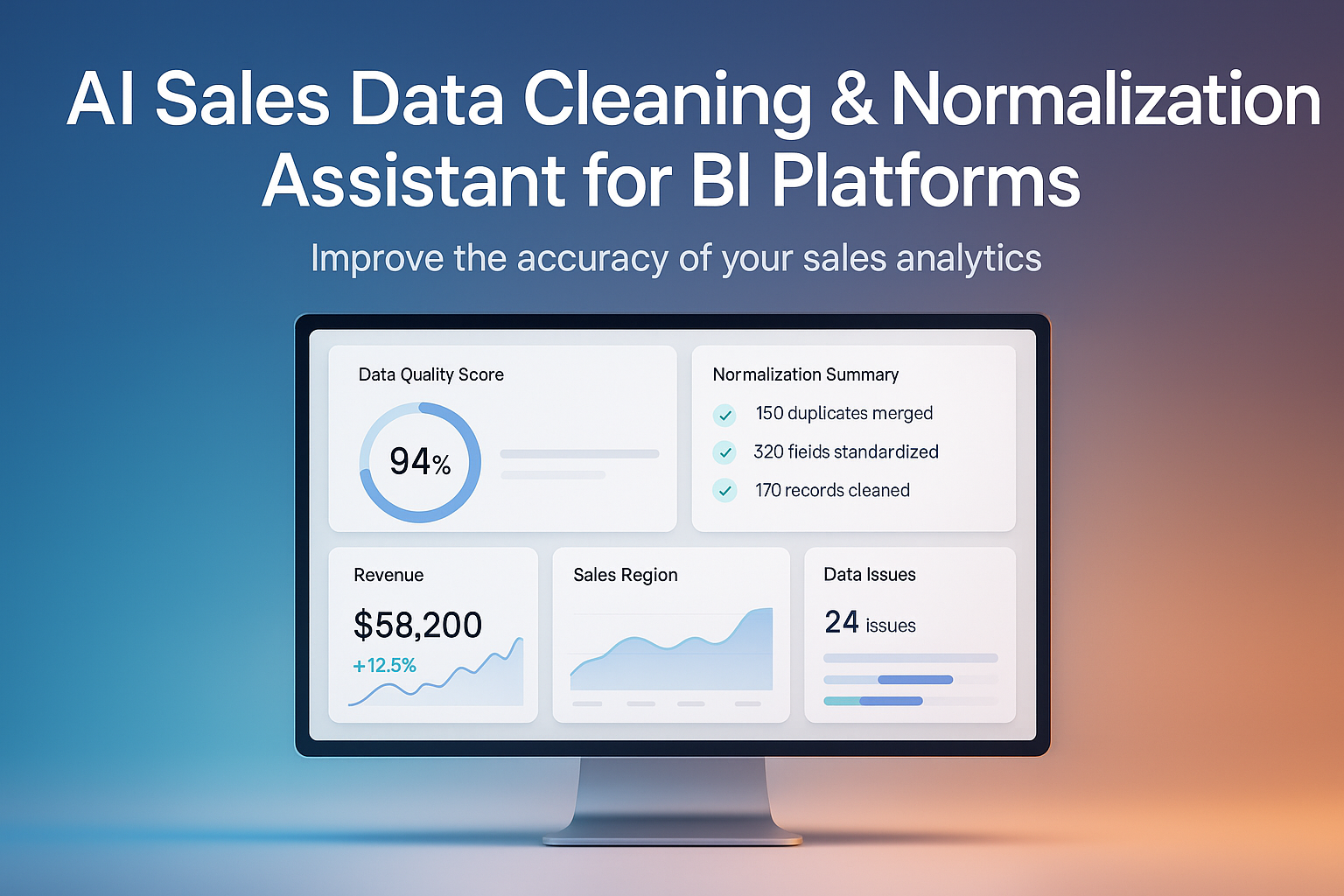 AI Sales Data Cleaning & Normalization Assistant for BI Platforms