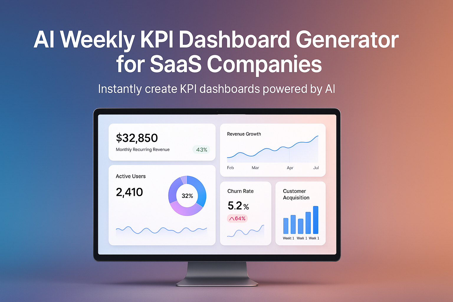 AI Weekly KPI Dashboard Generator for SaaS Companies