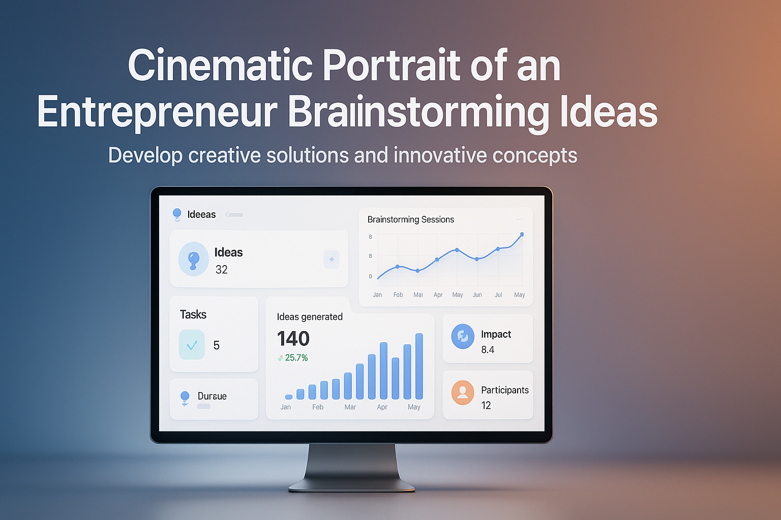 Cinematic Portrait of an Entrepreneur Brainstorming Ideas