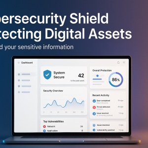 Cybersecurity Shield Protecting Digital Assets