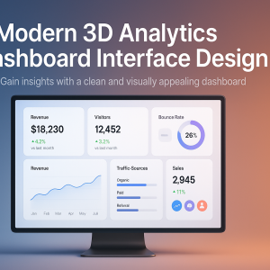 Modern 3D Analytics Dashboard Interface Design