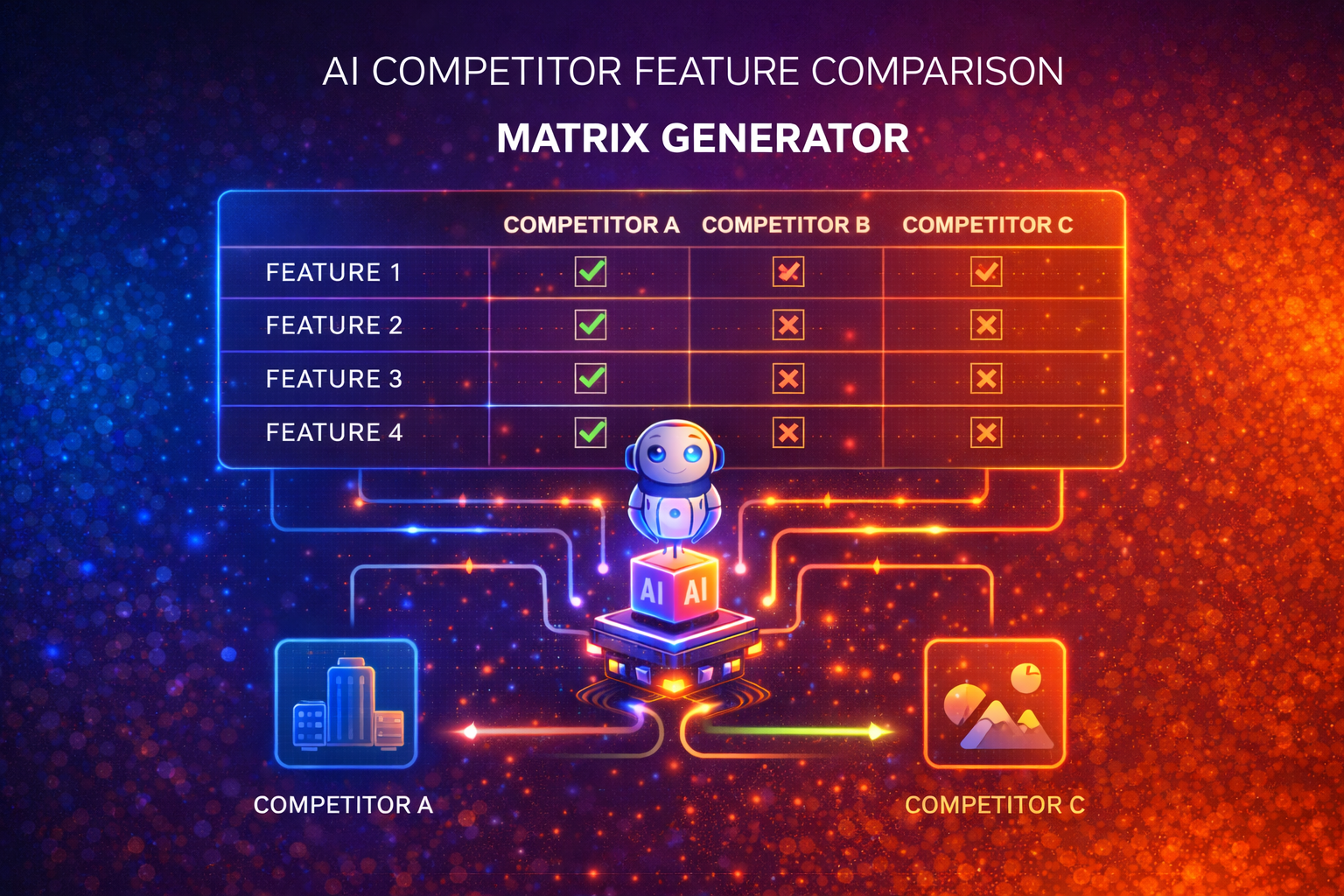 AI Competitor Feature Comparison Matrix Generator