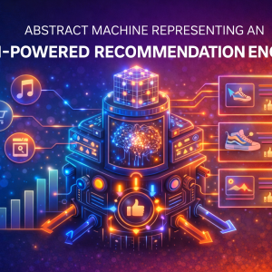 Abstract Machine Representing an AI-Powered Recommendation Engine