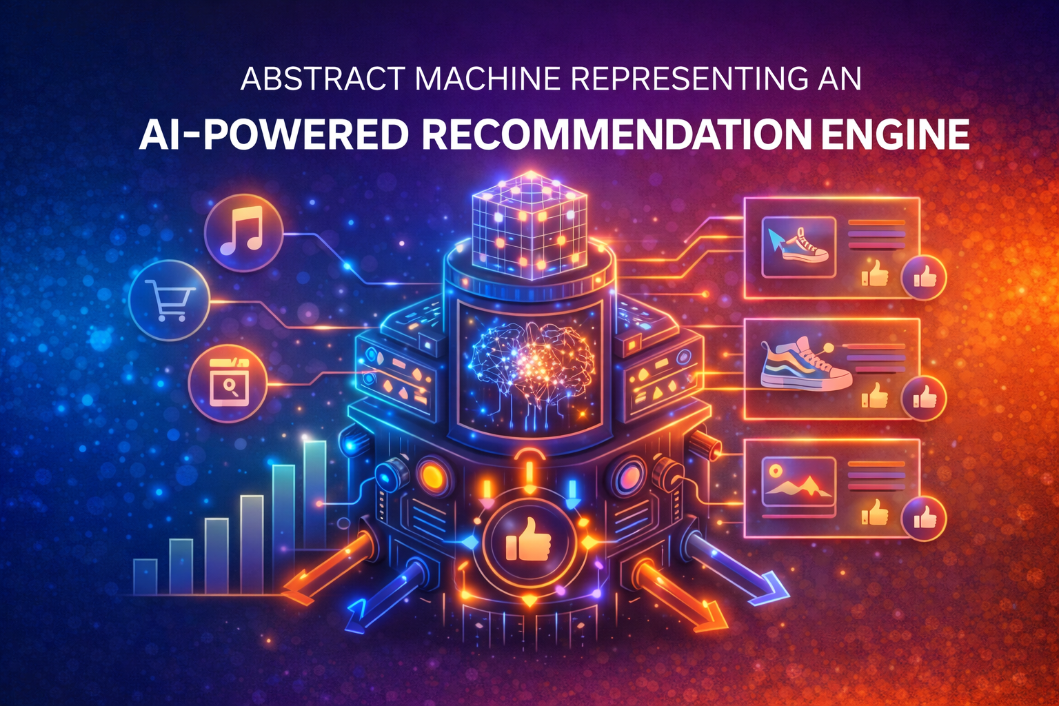 Abstract Machine Representing an AI-Powered Recommendation Engine